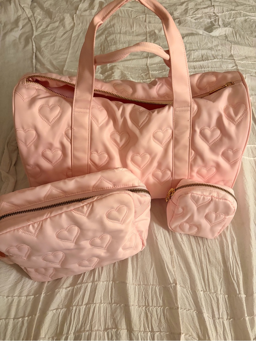 Stoney clover lane x Target …Pink Quilted Heart Weekender Bag Set